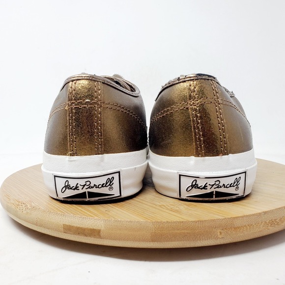 Converse Jack Purcell Shoes Womens 7 Sneakers Brown Gold Metallic Lace Up - Picture 11 of 16